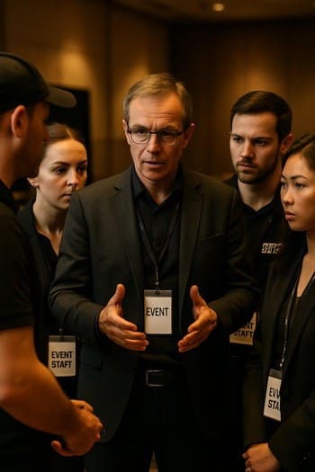 Play&Work ekibinin oyun öncesi kısa brifing çemberi