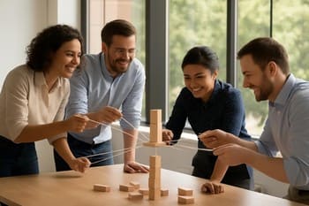 Geniş pencereden gelen gün ışığıyla aydınlanan oyun alanı