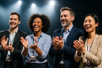 Finalde sahne karşısında alkışlayan kalabalık