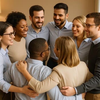 Küçük bir ekibin çember halinde oyun oynaması