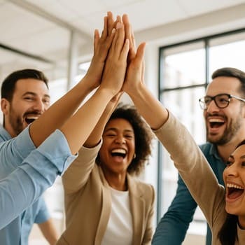 Oyun sonrası çemberde birbirine çak yapan ekip