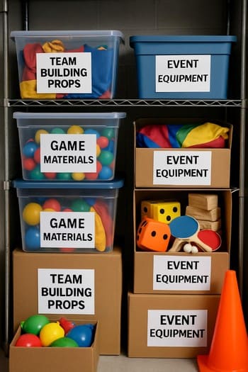 Etkinlik ekipman kutularının hazırlandığı backstage alanı