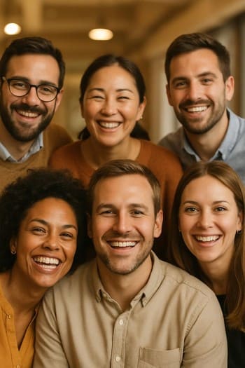 Oyun günü sonunda birlikte poz veren ekip