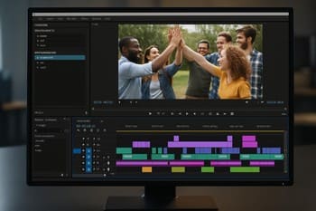 After-movie kurgusunun yapıldığı video düzenleme ekranı