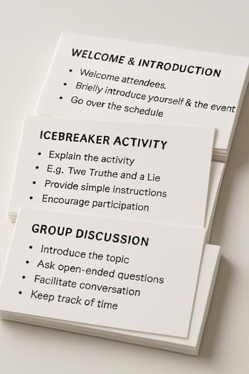 Senaryo kartları ve notlarla dolu masa