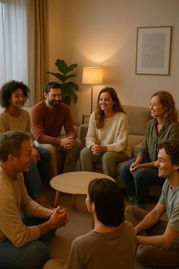 Yumuşak giriş seviyesi için çemberde sakin duran ekip