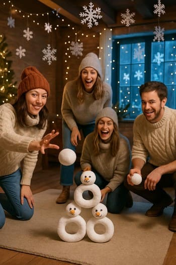 Kış döneminde sıcak ışıklarla aydınlatılmış görev alanı